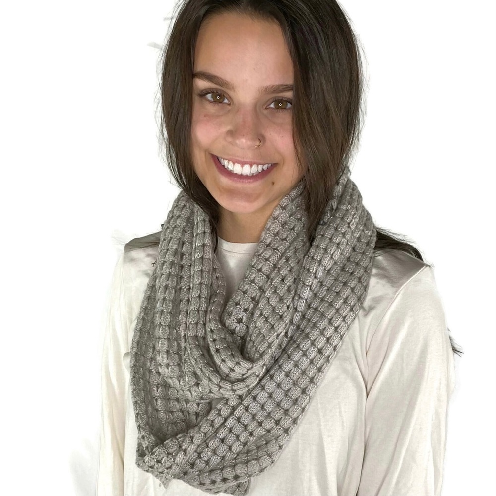 Collection 18 Sharkskin Grey Infinity Scarf Soft